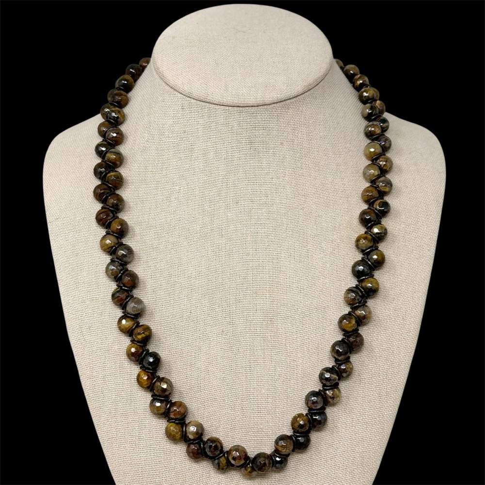 Beautiful Chaos Tigers Eye Stone Beaded Necklace